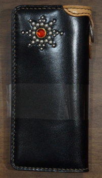 FN-WLN5-4SS-BKxTANxTANxYE-手縫いスタッズウォレットFNWLN54SS(旧品番FS-00FS)-FNWLN54SS-FS00FS-FLATHEAD-フラットヘッド手縫いレザーウの画像