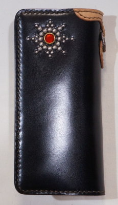FN-WLN5-4SS-BKxTANxTANxRD-手縫いスタッズウォレットFNWLN54SS(旧品番FS-00FS)-FNWLN54SS-FS00FS-FLATHEAD-フラットヘッド手縫いレザーウの画像