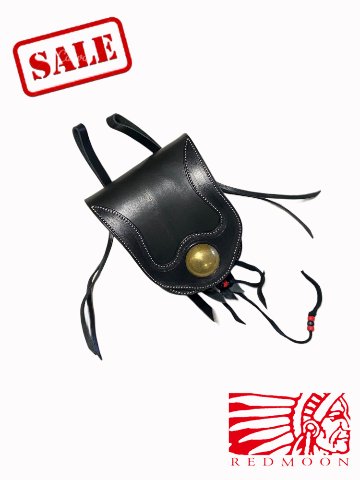 旧商品スペシャルプライス！M-MBB-ブラック-MMBB-REDMOON-レッドムーンメディスンバッグ・レッドムーンヒップバッグ レザーバッグの画像