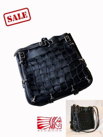 旧商品スペシャルプライス！HUNTER-S-ブラック-ハンターSサイズ-HUNTERS-REDMOON-レッドムーンレザーショルダーバッグの画像