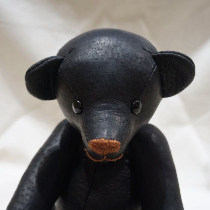 旧商品スペシャルプライス！RM-TEDDY-ブラック-ペッカリーレザーベア-RMTEDDY-REDMOON-レッドムーンテディーベアの画像