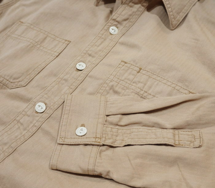 FN-SCK-004L-BE-ヘリンボーンワークシャツ長袖-FNSCK004L-FLATHEAD-フラットヘッドワークシャツ-フラットヘッドシャツの画像