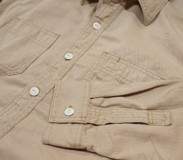 FN-SCK-004L-BE-ヘリンボーンワークシャツ長袖-FNSCK004L-FLATHEAD-フラットヘッドワークシャツ-フラットヘッドシャツの画像
