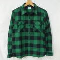FN-SNR-101L GRNxBK ブロックチェックネルシャツ101L FNSNR101L FLATHEAD フラットヘッドシャツ BLOCK CHECK NEL SHIRTの画像