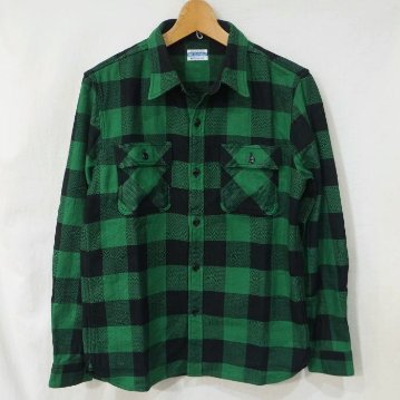 FN-SNR-101L GRNxBK ブロックチェックネルシャツ101L FNSNR101L FLATHEAD フラットヘッドシャツ BLOCK CHECK NEL SHIRTの画像