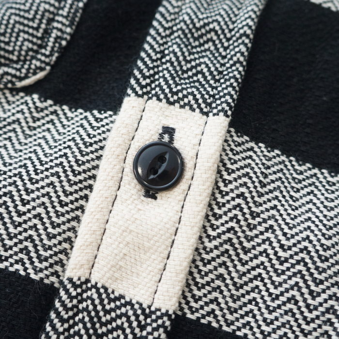 FN-SNR-101L IVxBK ブロックチェックネルシャツ101L FNSNR101L FLATHEAD フラットヘッドシャツ BLOCK CHECK NEL SHIRTの画像
