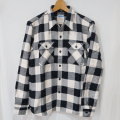 FN-SNR-101L IVxBK ブロックチェックネルシャツ101L FNSNR101L FLATHEAD フラットヘッドシャツ BLOCK CHECK NEL SHIRTの画像