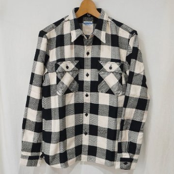 FN-SNR-101L IVxBK ブロックチェックネルシャツ101L FNSNR101L FLATHEAD フラットヘッドシャツ BLOCK CHECK NEL SHIRTの画像