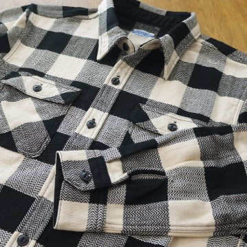 FN-SNR-101L IVxBK ブロックチェックネルシャツ101L FNSNR101L FLATHEAD フラットヘッドシャツ BLOCK CHECK NEL SHIRTの画像