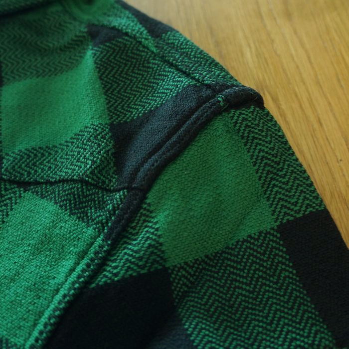 FN-SNW-101L GRNxBK ブロックチェックネルウエスタンシャツ101L FNSNW101L FLATHEAD フラットヘッドシャツ BLOCK CHECK NEL SHIRTの画像
