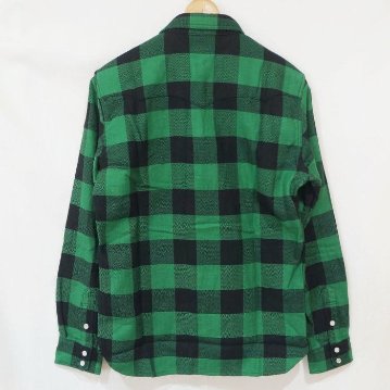 FN-SNW-101L GRNxBK ブロックチェックネルウエスタンシャツ101L FNSNW101L FLATHEAD フラットヘッドシャツ BLOCK CHECK NEL SHIRTの画像