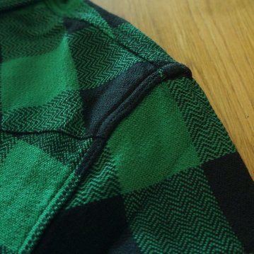 FN-SNW-101L GRNxBK ブロックチェックネルウエスタンシャツ101L FNSNW101L FLATHEAD フラットヘッドシャツ BLOCK CHECK NEL SHIRTの画像