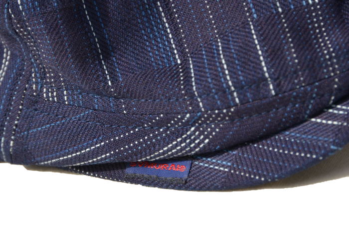SJ301HN21-IK-市松柄絣ハンチング-SJ301HN21IK-SAMURAIJEANS-サムライジーンズハンチング-帽子-ハンチングキャップの画像