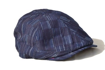 SJ301HN21-IK-市松柄絣ハンチング-SJ301HN21IK-SAMURAIJEANS-サムライジーンズハンチング-帽子-ハンチングキャップの画像