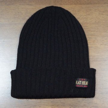 FN-HK001-BK-ウールニットキャップ001-FNHK001-FLATHEAD-フラットヘッドニットキャップの画像