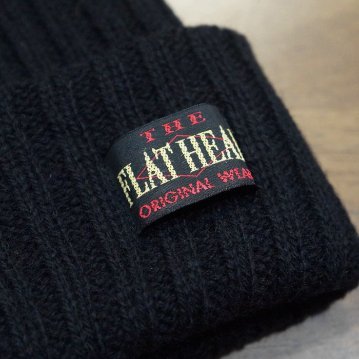 FN-HK001-BK-ウールニットキャップ001-FNHK001-FLATHEAD-フラットヘッドニットキャップの画像