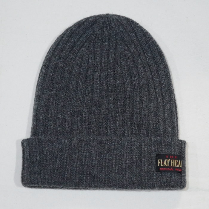 FN-HK001-GRY-ウールニットキャップ001-FNHK001-FLATHEAD-フラットヘッドニットキャップの画像