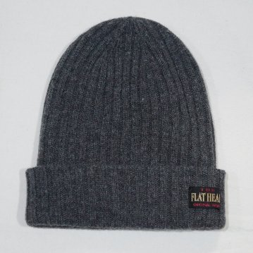 FN-HK001-GRY-ウールニットキャップ001-FNHK001-FLATHEAD-フラットヘッドニットキャップの画像
