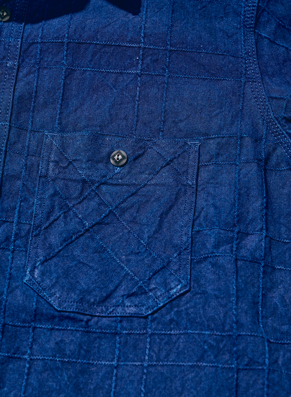 先行予約受付中！SSS26-ARS 藍刺し子ラティスワークシャツ SSS26ARS SAMURAIJEANS サムライジーンズシャツ 長袖シャツの画像