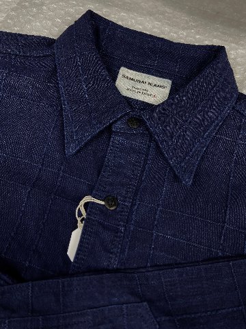 SSS26-ARS 藍刺し子ラティスワークシャツ SSS26ARS SAMURAIJEANS サムライジーンズシャツ 長袖シャツの画像
