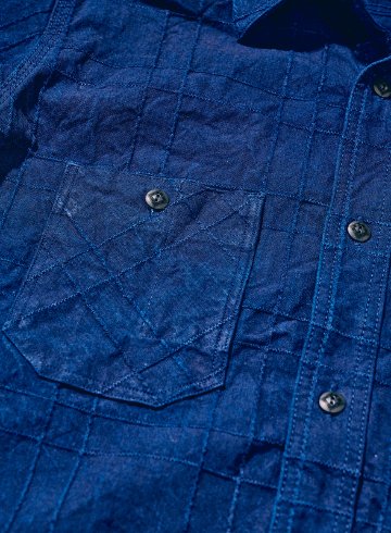 先行予約受付中！SSS26-ARS 藍刺し子ラティスワークシャツ SSS26ARS SAMURAIJEANS サムライジーンズシャツ 長袖シャツの画像