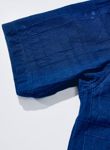 SOS26-ARS 藍刺し子ラティスオープンカラーシャツ SOS26ARS SAMURAIJEANS サムライジーンズ サムライジーンズオープンカラーシャツの画像