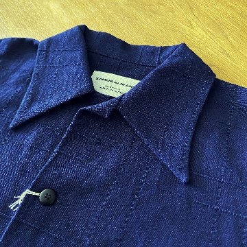 SOS26-ARS 藍刺し子ラティスオープンカラーシャツ SOS26ARS SAMURAIJEANS サムライジーンズ サムライジーンズオープンカラーシャツの画像