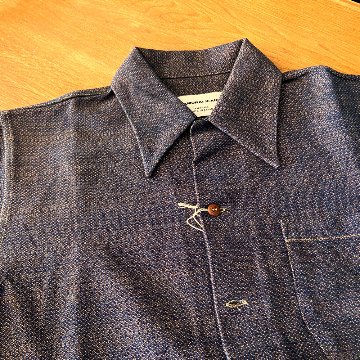 SOS26-KSK カノコ・アイマダラオープンカラーシャツ SOS26KSK SAMURAIJEANS サムライジーンズ サムライジーンズオープンカラーシャツの画像