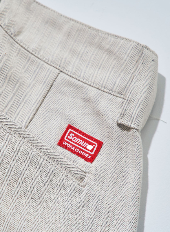 先行予約受付中！SWC250C-HB ショートパンツ SWC250CHB SAMURAIJEANS サムライジーンズデニムジーンズ SAMURAIWORKCLOTHES ヘリンボーンの画像