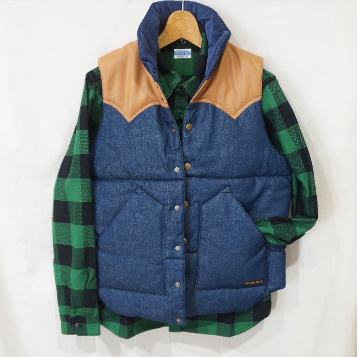 FN-OJ-DPV001 12.5oz DENIM PUFFER VEST FNOJDPV001 FLATHEAD フラットヘッド デニムベスト アウターの画像