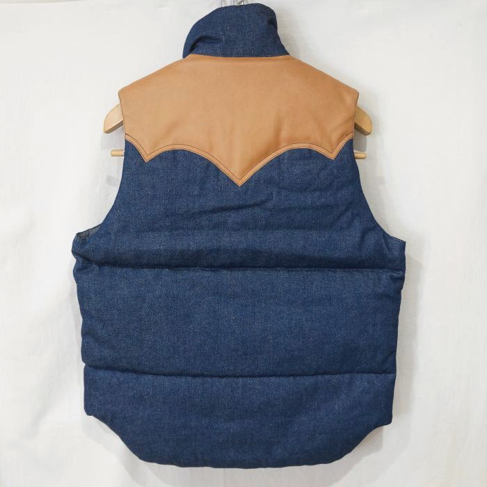 FN-OJ-DPV001 12.5oz DENIM PUFFER VEST FNOJDPV001 FLATHEAD フラットヘッド デニムベスト アウターの画像