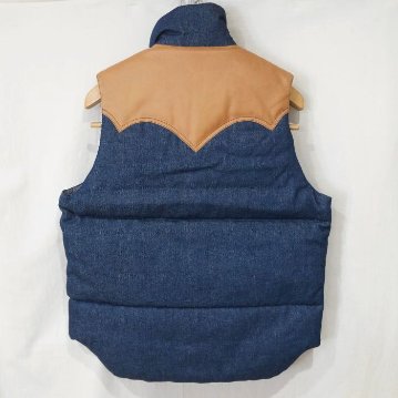 FN-OJ-DPV001 12.5oz DENIM PUFFER VEST FNOJDPV001 FLATHEAD フラットヘッド デニムベスト アウターの画像