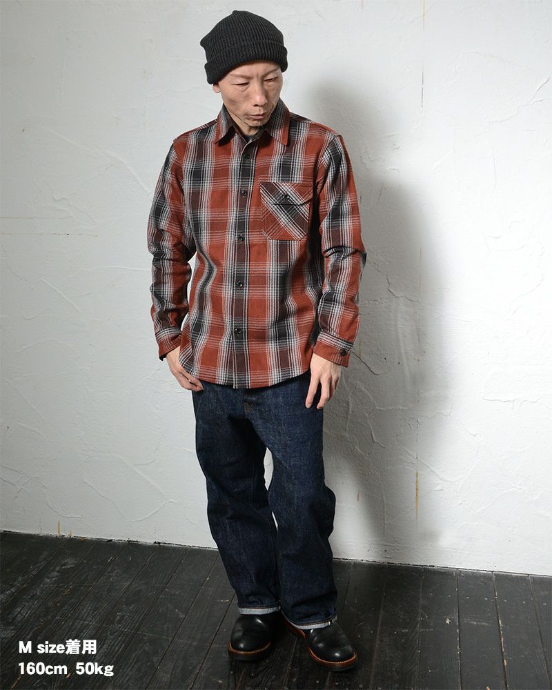 HV-59 OMBRE HEAVY NEL SHIRT HV59 DELUXEWARE デラックスウエアシャツ シャツ長袖 ネルシャツの画像