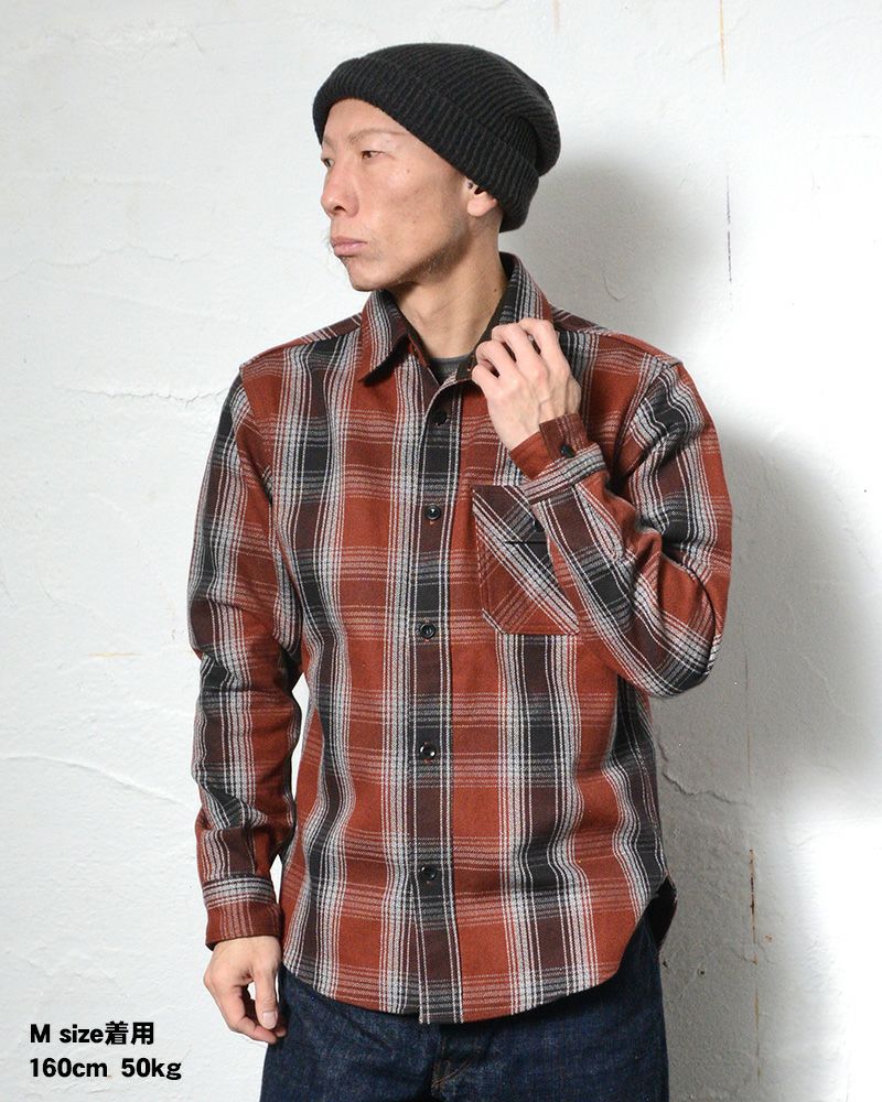 HV-59 OMBRE HEAVY NEL SHIRT HV59 DELUXEWARE デラックスウエアシャツ シャツ長袖 ネルシャツの画像