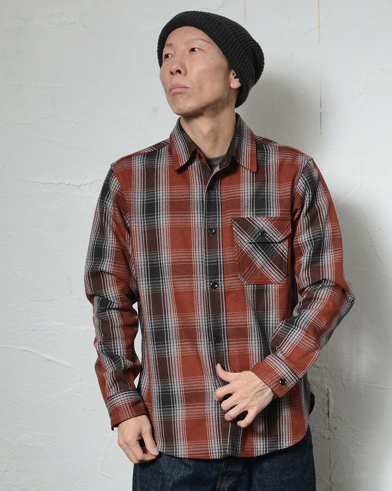 HV-59 OMBRE HEAVY NEL SHIRT HV59 DELUXEWARE デラックスウエアシャツ シャツ長袖 ネルシャツの画像