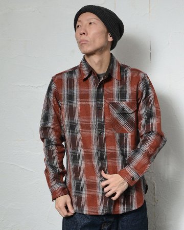 HV-59 OMBRE HEAVY NEL SHIRT HV59 DELUXEWARE デラックスウエアシャツ シャツ長袖 ネルシャツの画像