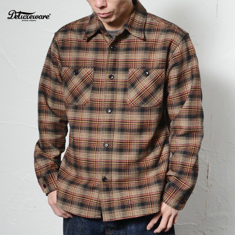 HV-60 MULTCH CHECK NEL HV60 DELUXEWARE デラックスウエアシャツ シャツ長袖 ネルシャツの画像