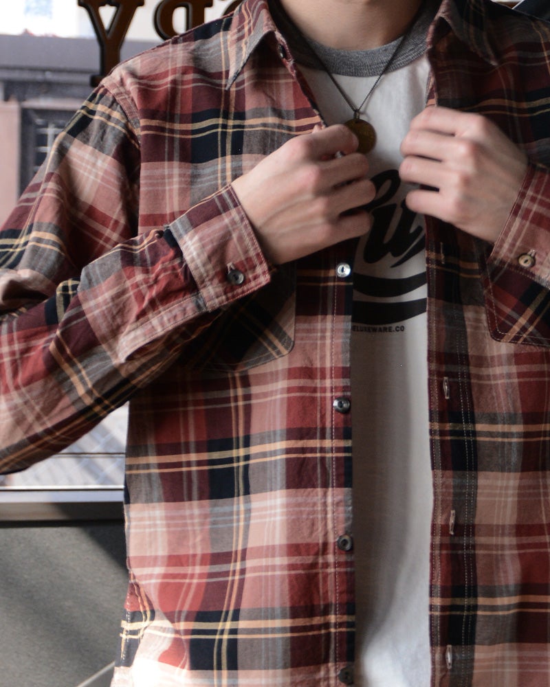 LV-33 VINTAGE RED CHECK LV33 DELUXEWARE デラックスウエアシャツ シャツ長袖の画像