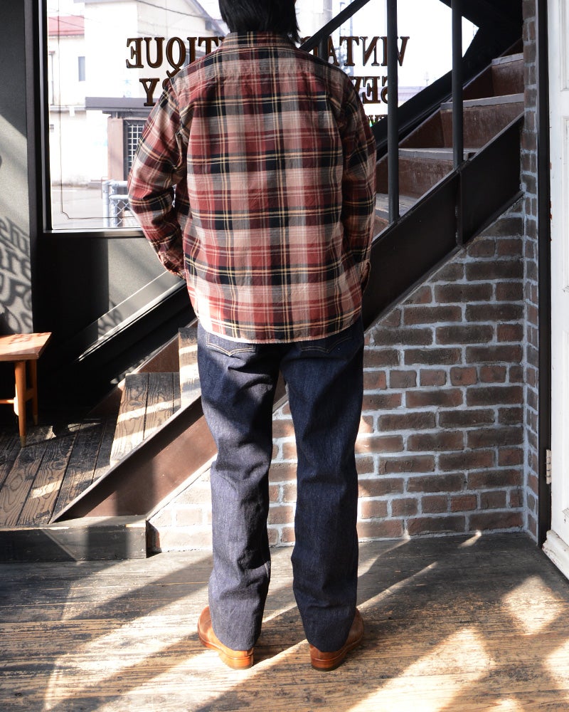 LV-33 VINTAGE RED CHECK LV33 DELUXEWARE デラックスウエアシャツ シャツ長袖の画像