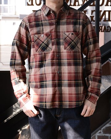 LV-33 VINTAGE RED CHECK LV33 DELUXEWARE デラックスウエアシャツ シャツ長袖の画像