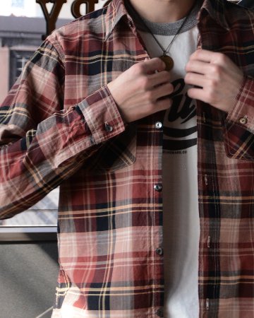 LV-33 VINTAGE RED CHECK LV33 DELUXEWARE デラックスウエアシャツ シャツ長袖の画像