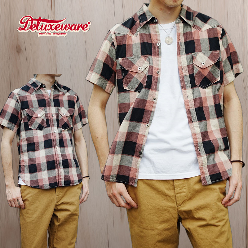 WWS-32S WESTERN CHECK SHIRT WWS32S DELUXEWARE デラックスウエア半袖シャツ シャツ半袖の画像