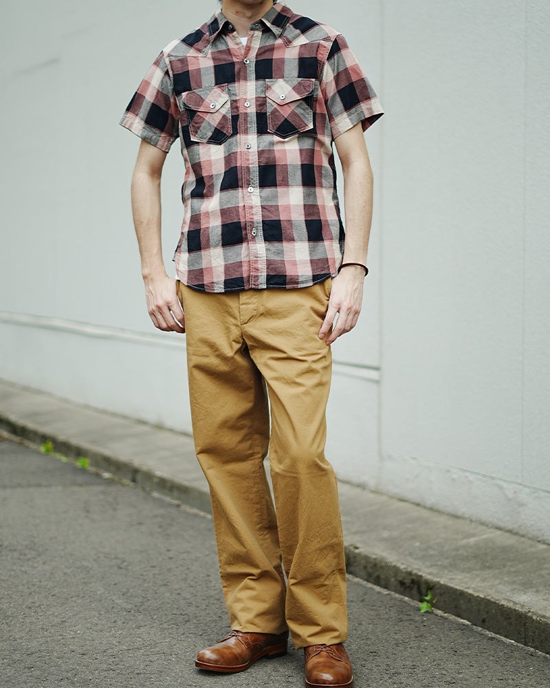 WWS-32S WESTERN CHECK SHIRT WWS32S DELUXEWARE デラックスウエア半袖シャツ シャツ半袖の画像