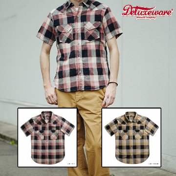WWS-32S WESTERN CHECK SHIRT WWS32S DELUXEWARE デラックスウエア半袖シャツ シャツ半袖の画像