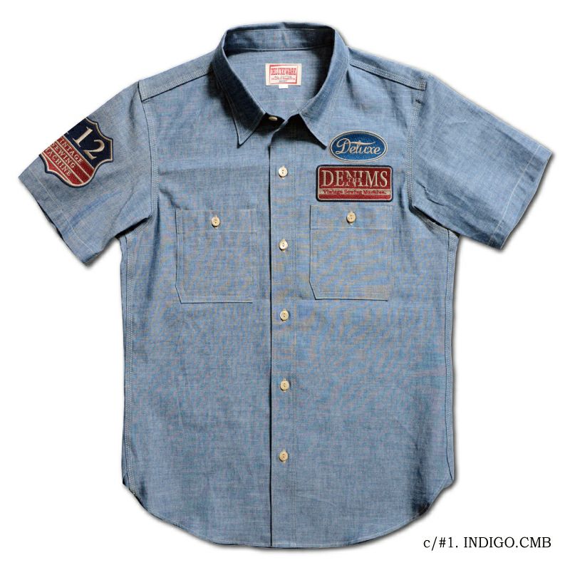 WWS-33SPT SHORT WORK SHIRT WWS33SPT DELUXEWARE デラックスウエア半袖シャツ シャツ半袖の画像