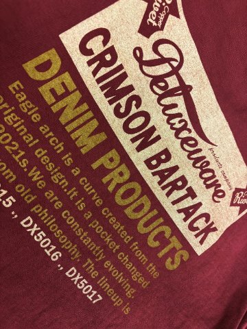 BRGX-264 CRIMSON BARTACK BRGX264 DELUXEWARE デラックスウエア長袖Tシャツ ロンTの画像