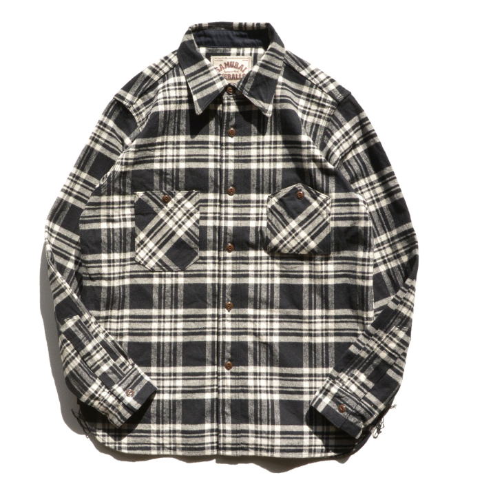SNL21-02-BK-ネルワークシャツ21-02-SLN2102-SAMURAIJEANS-サムライジーンズネルシャツ-長袖シャツの画像