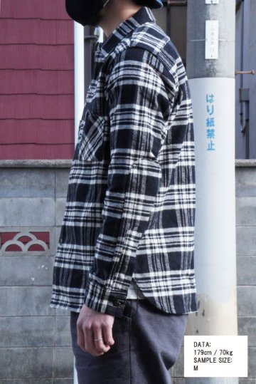 SNL21-02-BK-ネルワークシャツ21-02-SLN2102-SAMURAIJEANS-サムライジーンズネルシャツ-長袖シャツの画像
