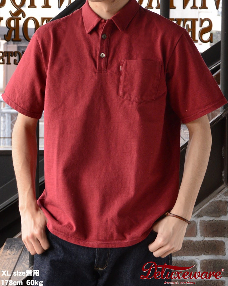 OCTS-00 CRM.RD OPEN COLLAR T-SHIRT OCTS00 DELUXEWARE デラックスウエアシャツ オープンカラーシャツ ポロシャツ-シャツ半袖の画像