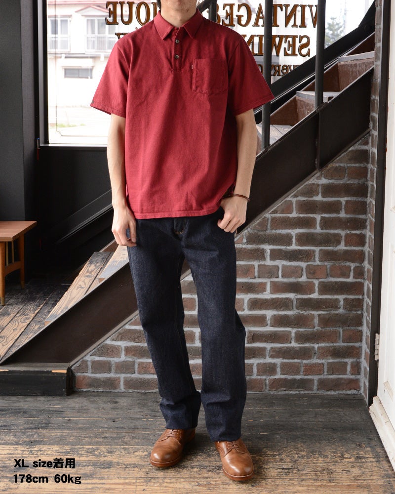 OCTS-00 CRM.RD OPEN COLLAR T-SHIRT OCTS00 DELUXEWARE デラックスウエアシャツ オープンカラーシャツ ポロシャツ-シャツ半袖の画像